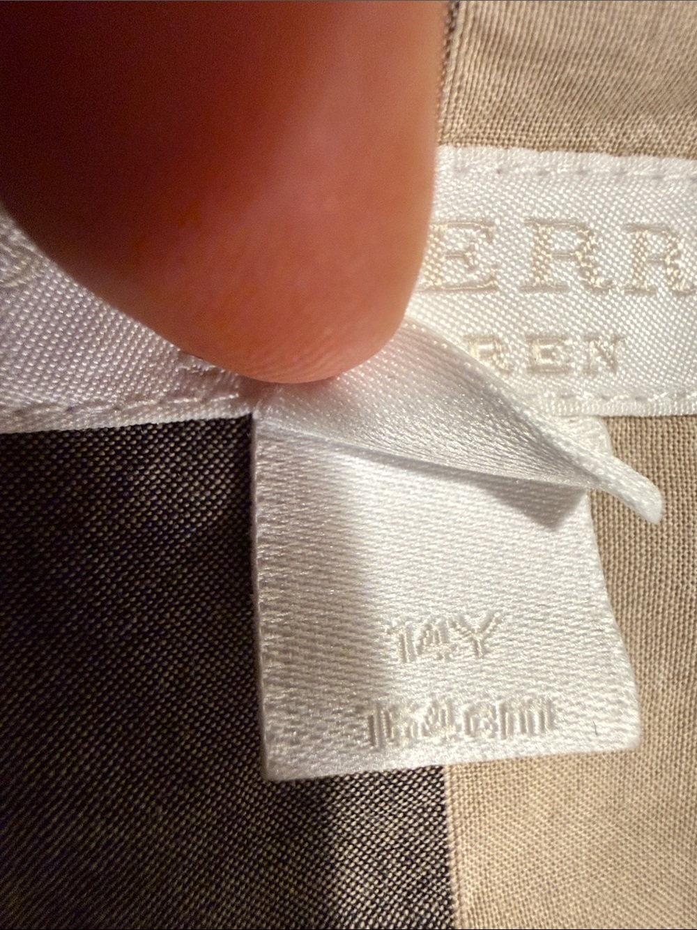 Burberry Kids Beige and Black Plaid Dress/Tunic - 14Y - Picture 7 of 7